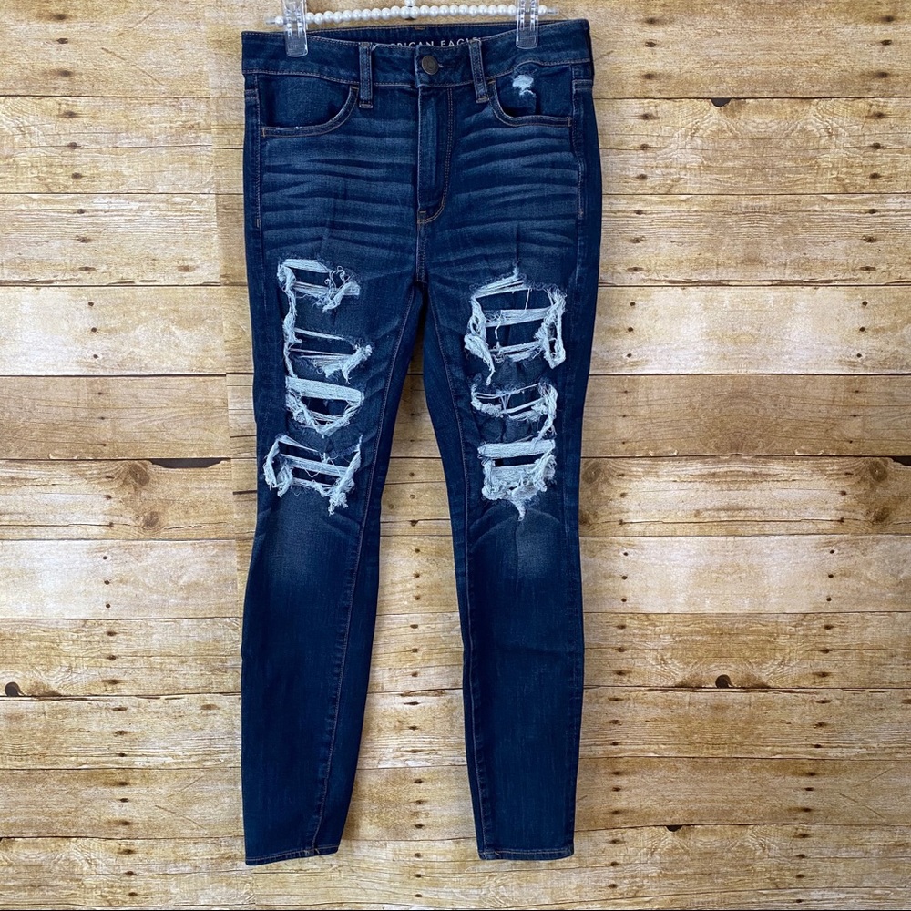 American Eagle Ripped Hi Rise Jeggings Size 6